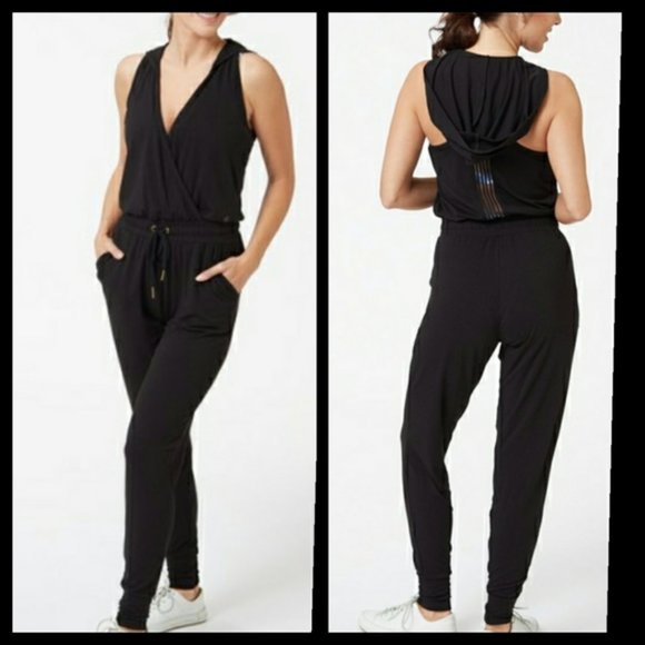 Splendid Pants - Splendid Black Hooded Jumpsuit Large NWT